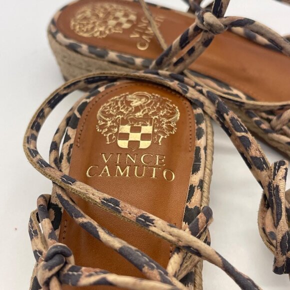 Vince Camuto Prasetta Gladiator Wedge Sandals Size 8 Cheetah Print Leather - Picture 8 of 13